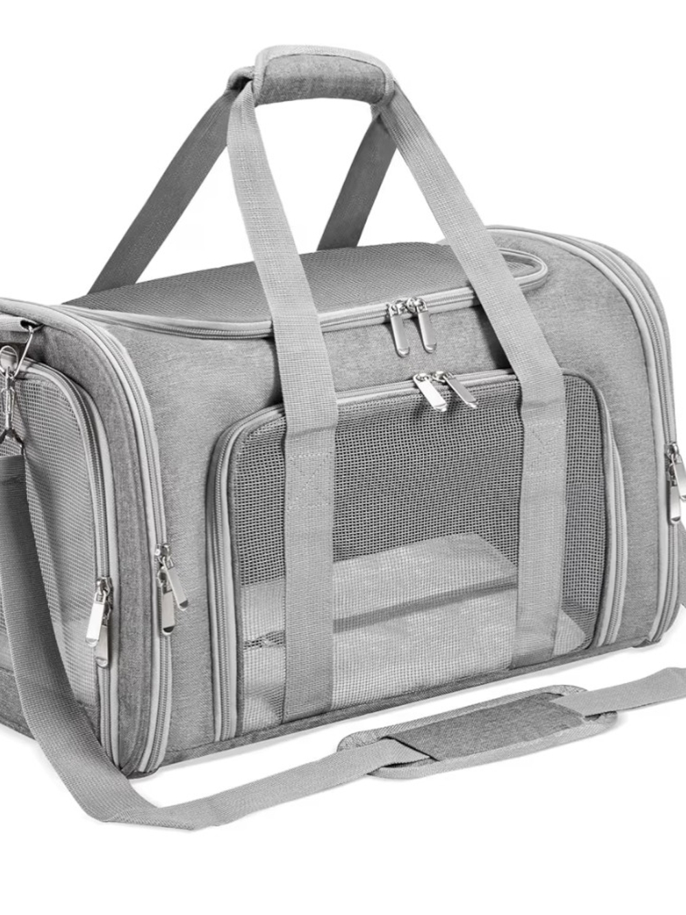 Gray pet Carrier Travel Carroer - Lightweight Shoulder & Hand Carry Small Pets